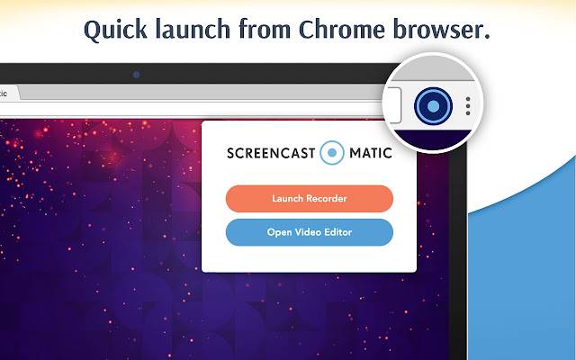 Screencast O Matic Launcher de la tienda web de Chrome se ejecutará con OffiDocs Chromium en línea