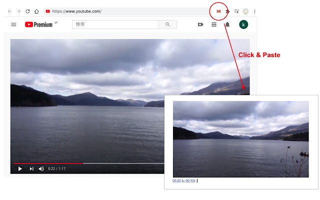 Screenshot and timestamp for YouTube  from Chrome web store to be run with OffiDocs Chromium online