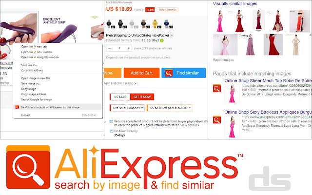 Search AliExpress by Image  from Chrome web store to be run with OffiDocs Chromium online