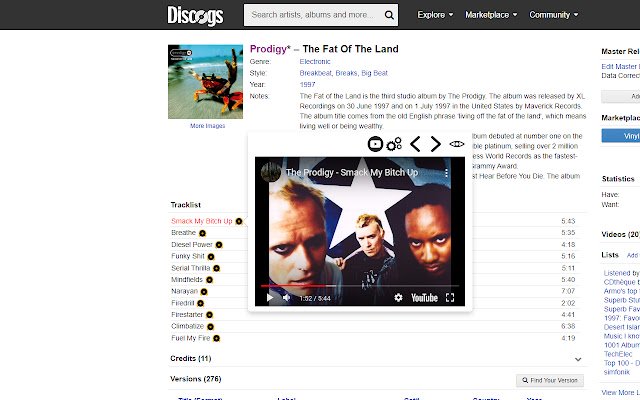 Searcher for Discogs  from Chrome web store to be run with OffiDocs Chromium online