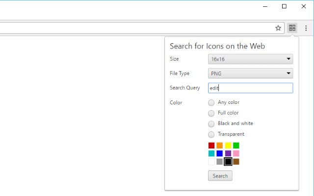 Search for Icons  from Chrome web store to be run with OffiDocs Chromium online