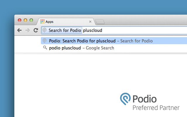 Search for Podio  from Chrome web store to be run with OffiDocs Chromium online