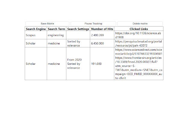 Search Matrix Maker  from Chrome web store to be run with OffiDocs Chromium online