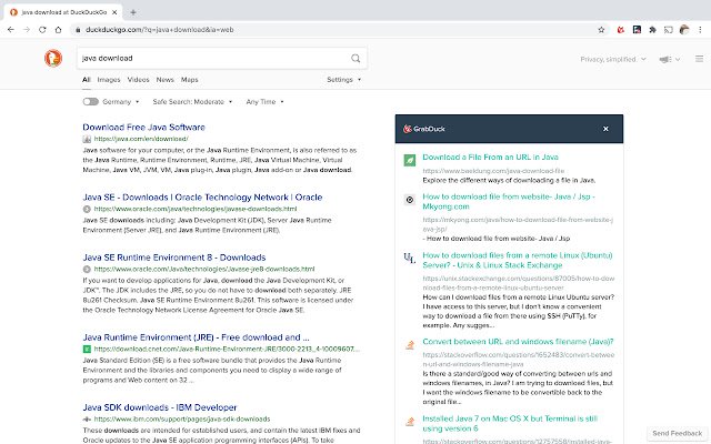 Search Results on GrabDuck  from Chrome web store to be run with OffiDocs Chromium online