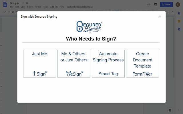 Secured Signing Secure Digital Signature  from Chrome web store to be run with OffiDocs Chromium online