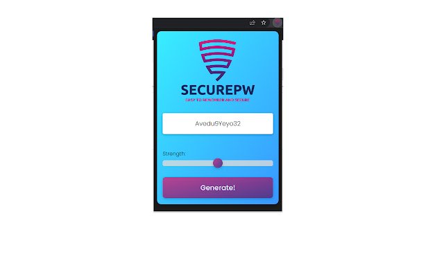 SecurePW Readable Password Generator  from Chrome web store to be run with OffiDocs Chromium online