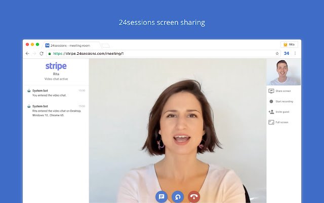 Secure screen sharing  from Chrome web store to be run with OffiDocs Chromium online