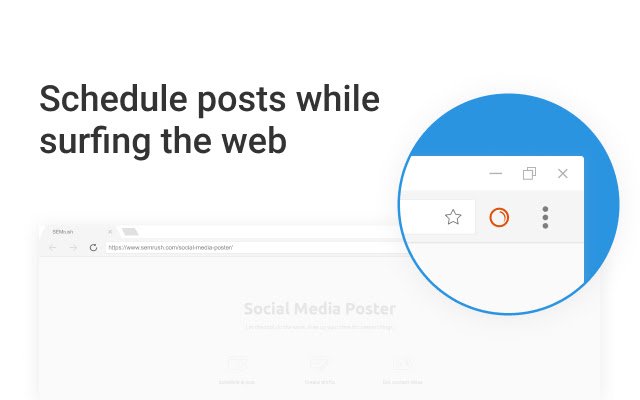 Áp phích truyền thông xã hội Semrush từ cửa hàng Chrome trực tuyến sẽ được chạy bằng OffiDocs trực tuyến trên Chrome