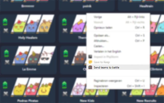 Send Axies To Battle  from Chrome web store to be run with OffiDocs Chromium online