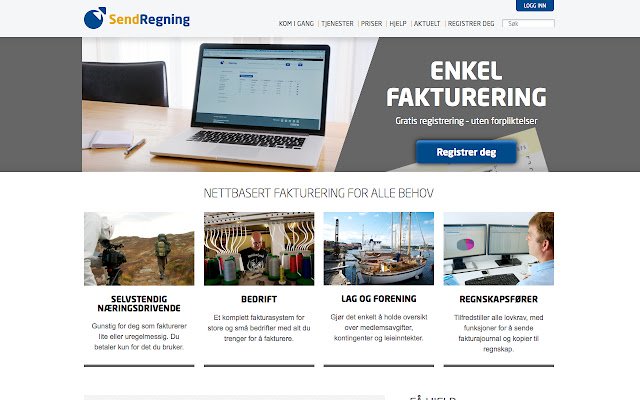 SendRegning Nå med elektronisk EHF faktura  from Chrome web store to be run with OffiDocs Chromium online