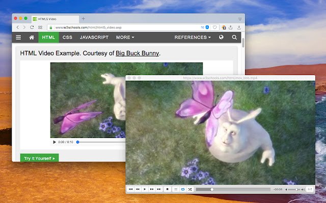 Send to VLC (VideoLAN) media player  from Chrome web store to be run with OffiDocs Chromium online