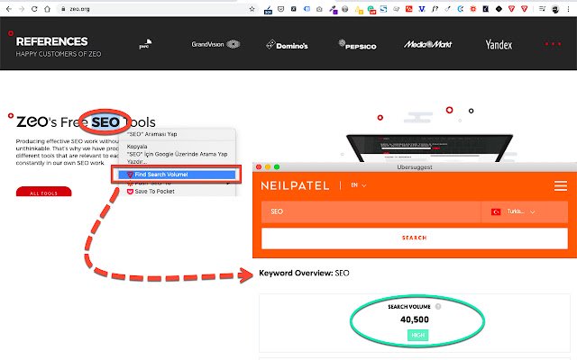 SEO Keyword Volume TR من متجر Chrome الإلكتروني ليتم تشغيله مع OffiDocs Chromium عبر الإنترنت