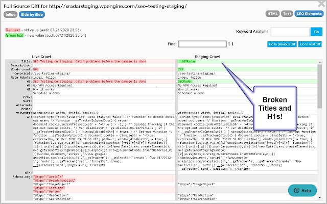 SEORadar Diff tool  from Chrome web store to be run with OffiDocs Chromium online