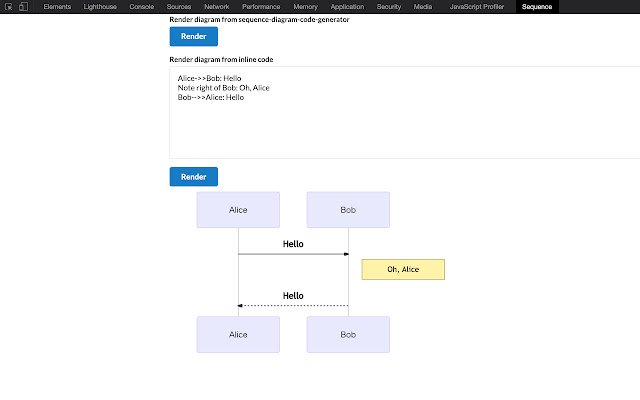 Pemapar Rajah Jujukan daripada kedai web Chrome untuk dijalankan dengan OffiDocs Chromium dalam talian