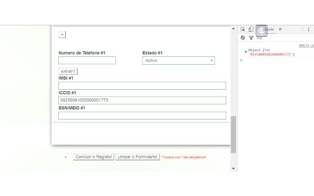 Serial ICCID Extractor  from Chrome web store to be run with OffiDocs Chromium online