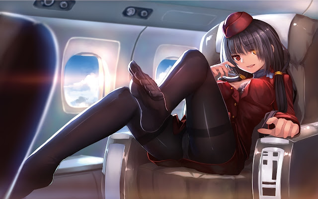 Sexy Anime Ecchi Stewardess de la boutique en ligne Chrome à exécuter avec OffiDocs Chromium en ligne