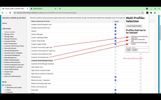 Pemilihan Berbilang Profil SF daripada kedai web Chrome untuk dijalankan dengan OffiDocs Chromium dalam talian