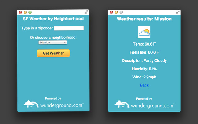 SF Weather by Neighborhood из интернет-магазина Chrome будет работать с онлайн-версией OffiDocs Chromium