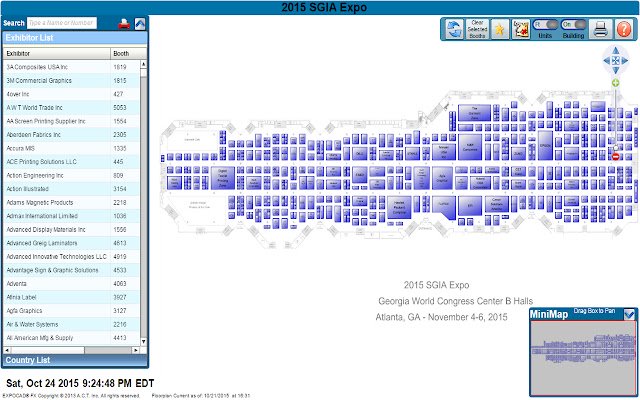 SGIA Expo Floorplan de Chrome web store se ejecutará con OffiDocs Chromium en línea