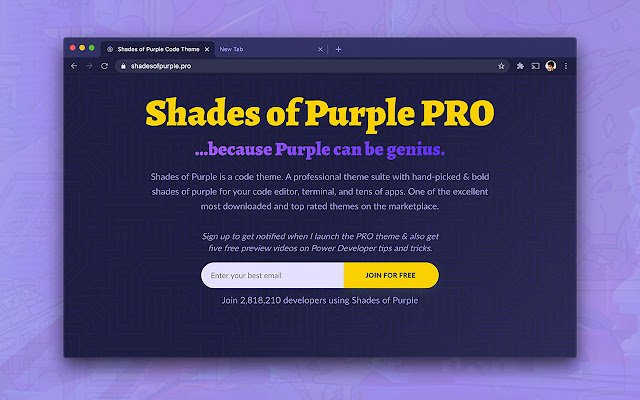 Shades of Purple Chrome Theme  from Chrome web store to be run with OffiDocs Chromium online