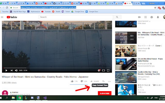 Share Current Youtube Video Time  from Chrome web store to be run with OffiDocs Chromium online