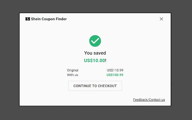 Shein Coupon Finder  from Chrome web store to be run with OffiDocs Chromium online