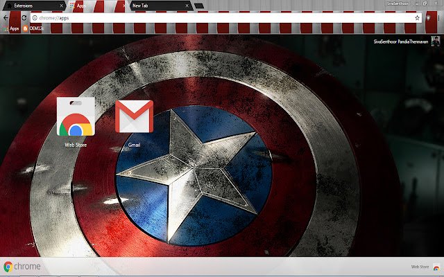 Shield of Captain America  from Chrome web store to be run with OffiDocs Chromium online