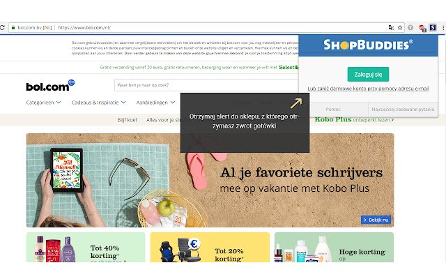 Shopbuddies.pl Wykrywacz Cashback  from Chrome web store to be run with OffiDocs Chromium online