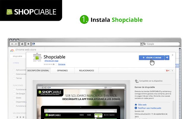 Shopciable  from Chrome web store to be run with OffiDocs Chromium online