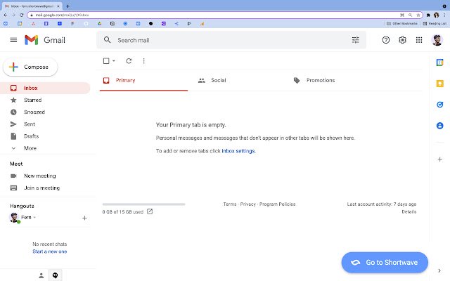 L'extension Web Shortwave de la boutique en ligne Chrome doit être exécutée avec OffiDocs Chromium en ligne