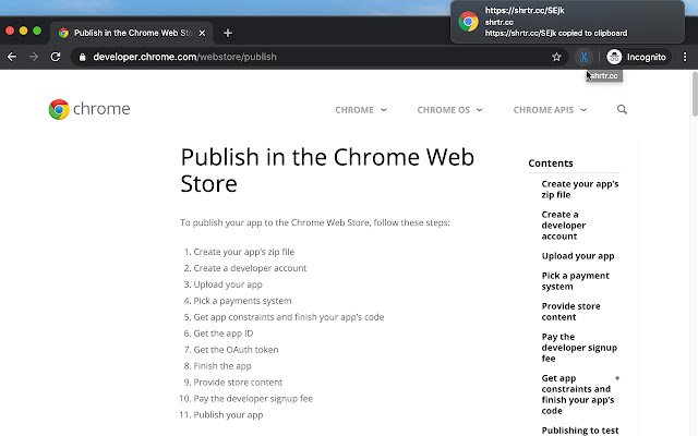 shrtr.cc  from Chrome web store to be run with OffiDocs Chromium online