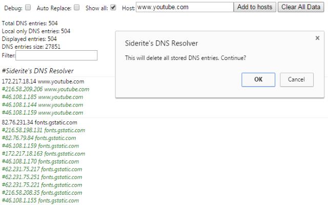 Siderites DNS Resolver  from Chrome web store to be run with OffiDocs Chromium online