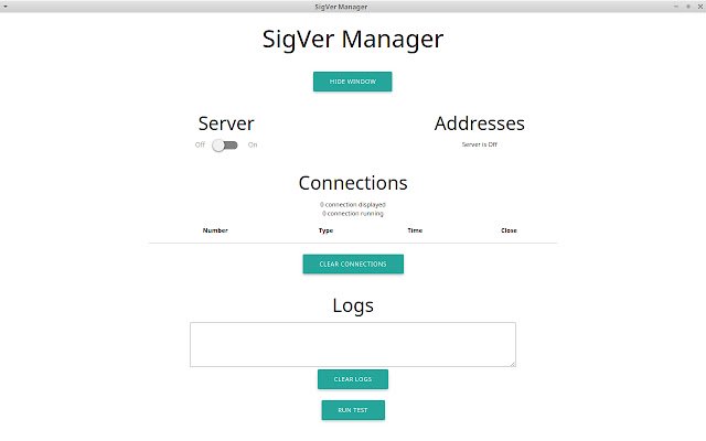 SigVer Manager  from Chrome web store to be run with OffiDocs Chromium online