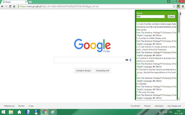 SimpleDict dal Chrome Web Store da eseguire con OffiDocs Chromium online