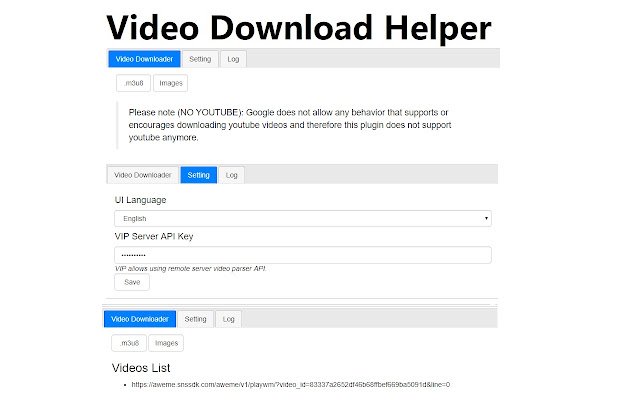 Simple Video Download Helper  from Chrome web store to be run with OffiDocs Chromium online