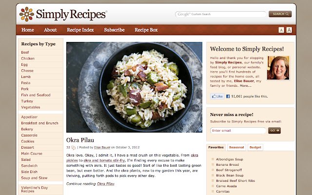 Simply Recipes  from Chrome web store to be run with OffiDocs Chromium online