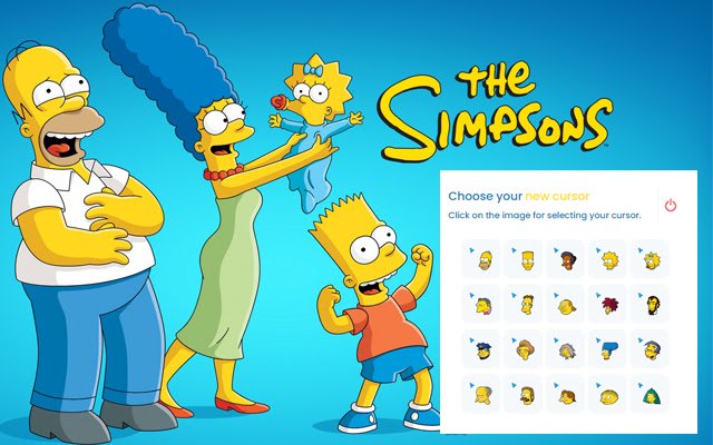 Simpsons cursor  from Chrome web store to be run with OffiDocs Chromium online