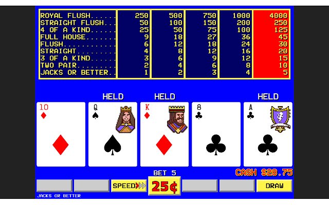 Sin City Video Poker  from Chrome web store to be run with OffiDocs Chromium online