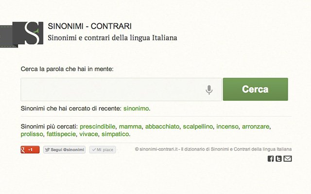 Sinonimi Contrari din magazinul web Chrome va fi rulat cu OffiDocs Chromium online