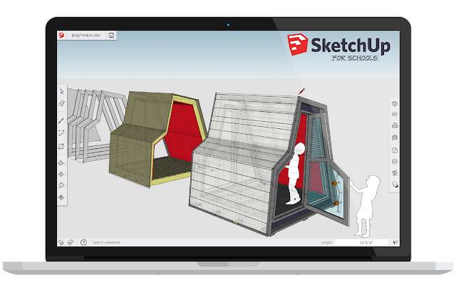 SketchUp for Schools מחנות האינטרנט של Chrome להפעלה עם OffiDocs Chromium באינטרנט