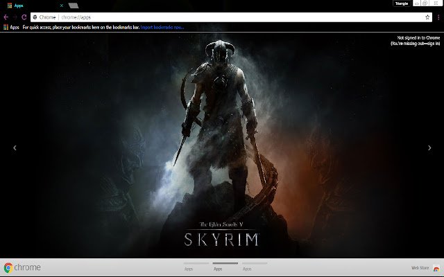 Skyrim Dark 1366x768  from Chrome web store to be run with OffiDocs Chromium online