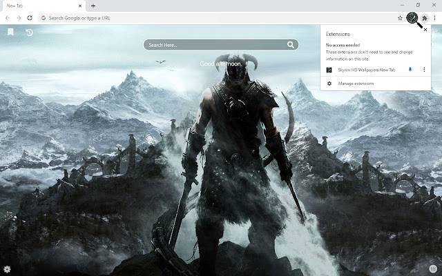 Skyrim HD Wallpapers Tab Baru dari toko web Chrome untuk dijalankan dengan OffiDocs Chromium online