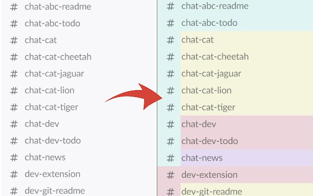 Slack Channels Group Color  from Chrome web store to be run with OffiDocs Chromium online