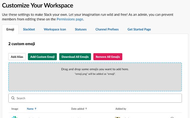 Slack Custom Emoji Manager ຈາກ Chrome web store ທີ່ຈະດໍາເນີນການກັບ OffiDocs Chromium ອອນໄລນ໌