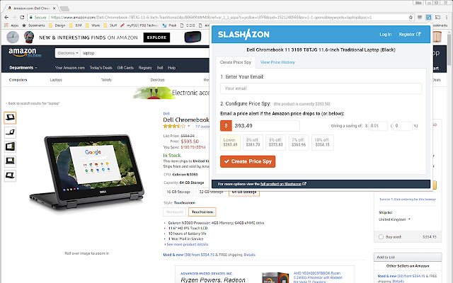 Slashazon Get Amazon Price Alerts  from Chrome web store to be run with OffiDocs Chromium online