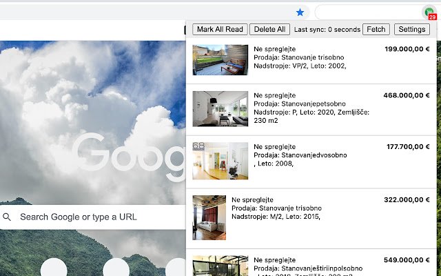 Sledilnik Oglasov  from Chrome web store to be run with OffiDocs Chromium online