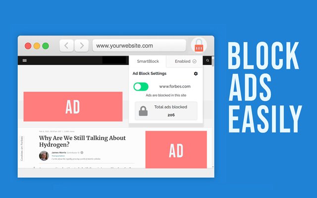 SmartBlock Adblocker daripada kedai web Chrome untuk dijalankan dengan OffiDocs Chromium dalam talian