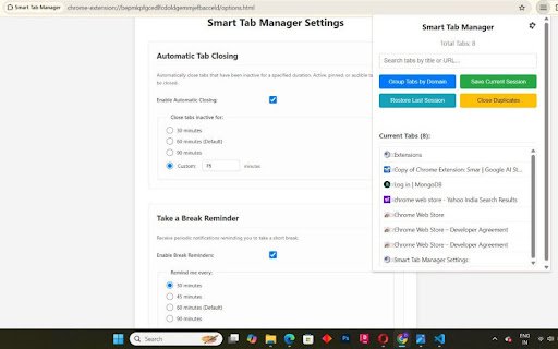 Smart Tab Manager from Chrome web store to be run with OffiDocs Chromium online Smart Tab Manager from Chrome web store to be run with OffiDocs Chromium online