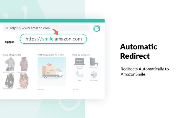 来自 Chrome 网上商店的 SmileGive Amazon Smile Redirect 将与 OffiDocs Chromium 在线运行