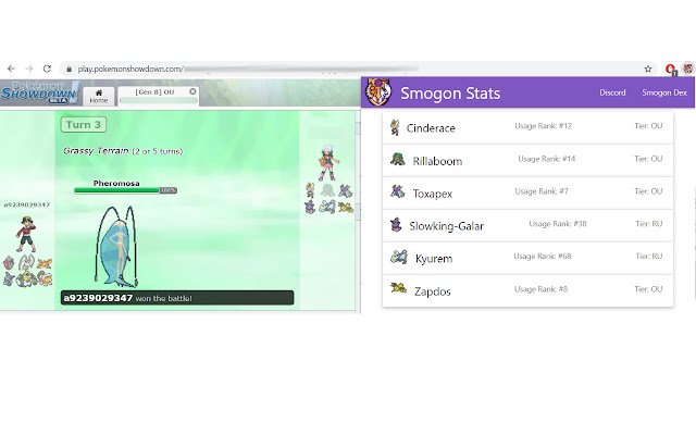 Smogon Stats  from Chrome web store to be run with OffiDocs Chromium online